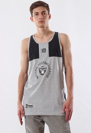VINTAGE LOS ANGELES RAIDERS NFL CAMPRI TANK TOP 90S GREY