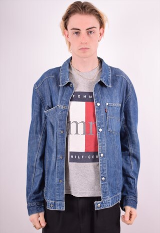 LEVI'S MENS VINTAGE DENIM JACKET LARGE BLUE 90S