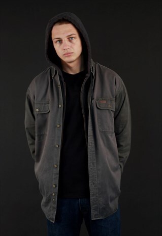 90S CARHARTT GREY COTTON WORKWEAR OVERSHIRT