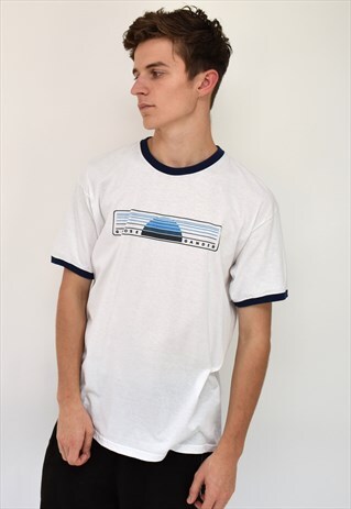 G&G UNISEX NAVY SUNSET RINGER TEE