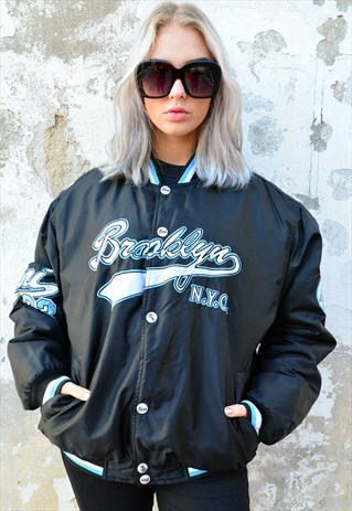 VINTAGE BLACK BOMBER JACKET