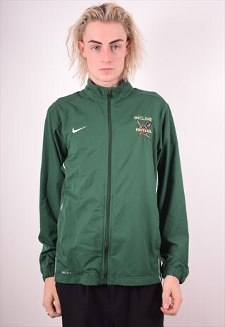 NIKE MENS VINTAGE TRACKSUIT TOP JACKET MEDIUM GREEN 90S