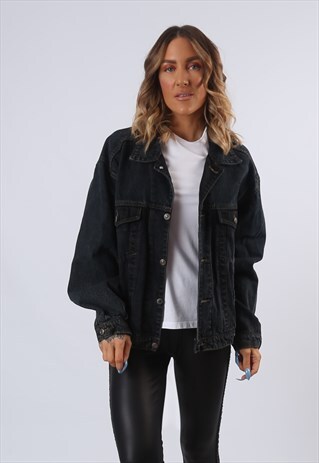 DENIM JACKET FADE OUT OVERSIZED FITTED UK 16 - 18 (6AV)