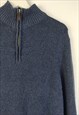 VINTAGE DOCKERS JUMPER QUARTER ZIP IN BLUE L