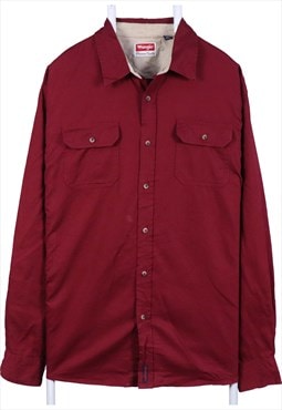 Vintage 90's Wrangler Shirt Button Up Long Sleeve Burgundy