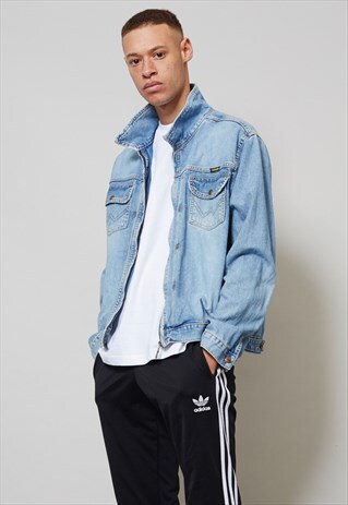 VINTAGE LIGHT WASH 70'S ZIP UP WRANGLER DENIM JACKET