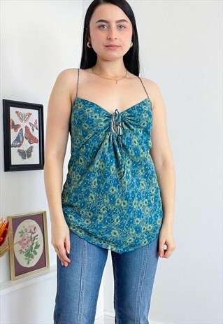 2000S FLORAL CHIFFON TOP
