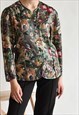 VINTAGE 80S PARTY BLOUSE IN FLORAL PATTERN
