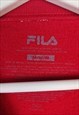 VINTAGE FILA SWEATSHIRT LOGO ON SLEEVE IN RED M