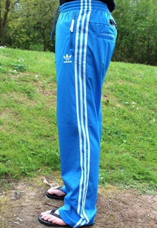 RETRO ADIDAS JOGGERS - LARGE - RETRO - BLUE/WHITE - GYM