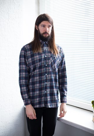 VINTAGE 90'S CHECKED FLANNEL LONG SLEEVED SHIRT