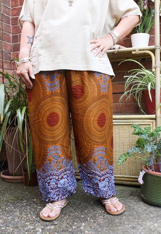 FAIRTRADE ORANGE MANDALA HIPPIE HAREMS