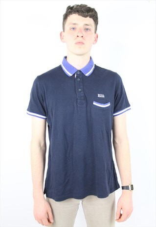 VINTAGE HUGO BOSS NAVY POLO SHIRT
