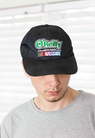 VINTAGE NASCAR LOGO RACING BASEBALL CAP HAT 90S X 2.4
