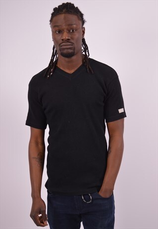 LEVI'S MENS VINTAGE T-SHIRT TOP LARGE BLACK 90S