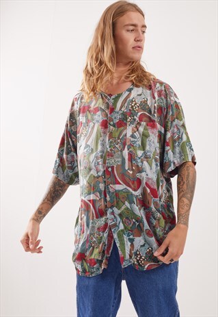 VINTAGE PATTERNED FESTIVAL SHORT SLEEVE SHIRT