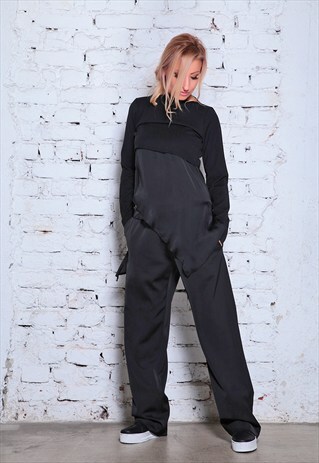DROP CROTCH PANTS /LOOSE SATIN COTTON PANTS