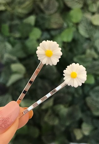 DAISY HAIR CLIPS, HAIR SLIDES, FLOWER HAIR CLIPS, DAISY