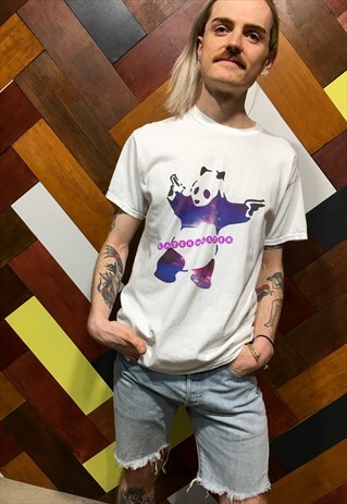 LATER WASTER OCHRE WHITE TEE SHIRT.