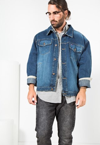 VINTAGE 80S TOMMY HILFIGER DENIM JACKET / S1180