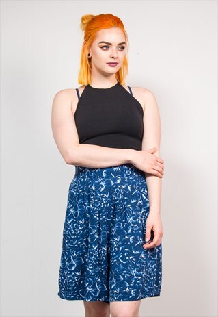 90'S FLORAL PATTERN SUMMER FESTIVAL BOHO SHORTS CULOTTES