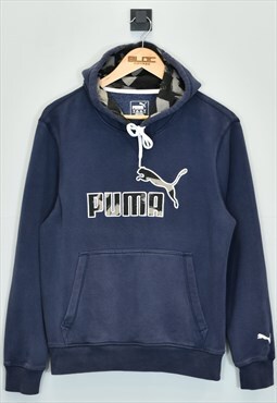 Vintage Puma Hooded Sweatshirt Blue XSmall