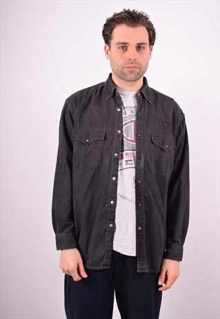 LEVI'S MENS VINTAGE DENIM SHIRT MEDIUM BLACK 90S