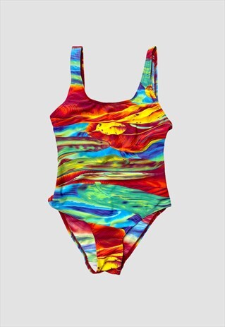 VINTAGE 90S SWIMSUIT FUNKY IBIZA FESTIVAL ONE PIECE BACKLESS