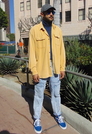 90S HERITAGE MINIMALIST WELL WORN YELLOW CORD SHIRT JACKET
