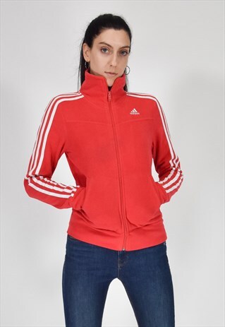 ADIDAS VINTAGE SWEATSHIRT WITH ZIPPER RED