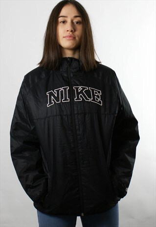 NIKE 1990S BLACK PADDED COAT JACKET
