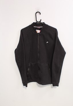 Vintage 90s Black Zip up Nike Sweatshirt / Sweater.