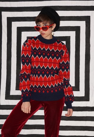 VINTAGE 80'S PATTERNED JUMPER