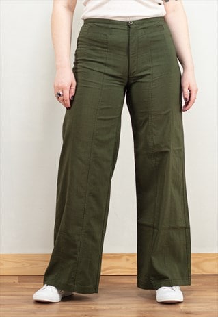 VINTAGE 90'S GREEN WIDE LEG PANTS
