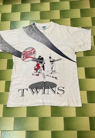 VINTAGE 90S MLB MINNESOTA TWINS ALL OVER PRINT T-SHIRT