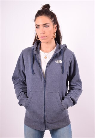 THE NORTH FACE WOMENS VINTAGE HOODIE JACKET SMALL BLUE 90'S