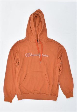 VINTAGE 90'S CHAMPION HOODIE JUMPER ORANGE