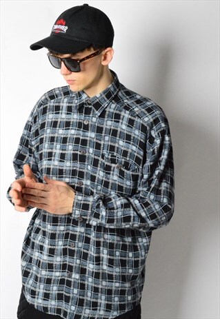 VINTAGE 90S ABSTRACT CHECK LONG SLEEVE SHIRT