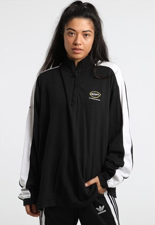 90S ADIDAS EMBROIDERED 1/4 ZIP SWEATSHIRT