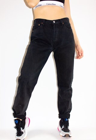 VINTAGE 90'S BLACK 501 LEVI GUY FIT JEANS