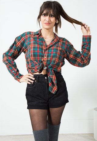 VINTAGE 80S CLASSIC POLO RALPH LAUREN CHECK SHIRT / S4817