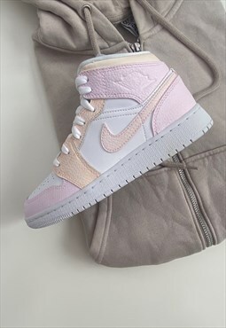 Nike Pastel Pink Custom Jordan 1 Mid - Sunset