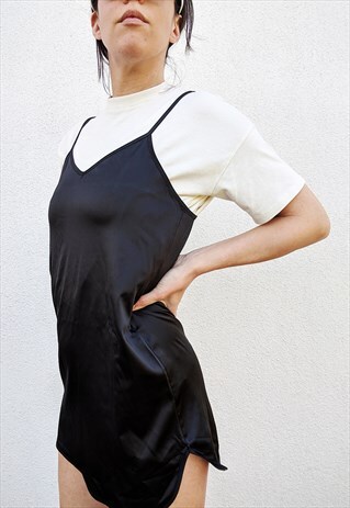 90S REPLAY SLIP DRESS BLACK