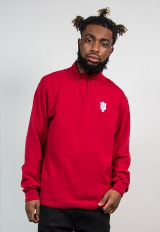 ADIDAS QUARTER ZIP SPORTS SWEATSHIRT UNIVERSITY OF INDIANA
