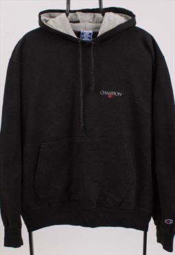 Vintage Men's Rare Champion Spell Out Black Hoodie