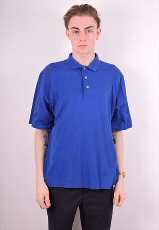 POLO RALPH LAUREN MENS VINTAGE POLO SHIRT LARGE BLUE 90S