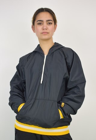 VINTAGE 90'S CHAMPION 1/4 ZIP FESTIVAL PULLOVER WITH HOOD