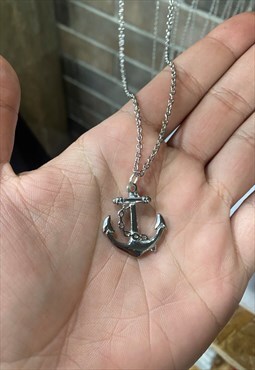neck chain with anchor pendant