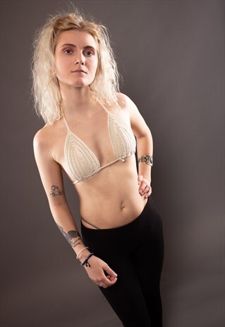 HANDMADE CROCHET TOP IN BEIGE