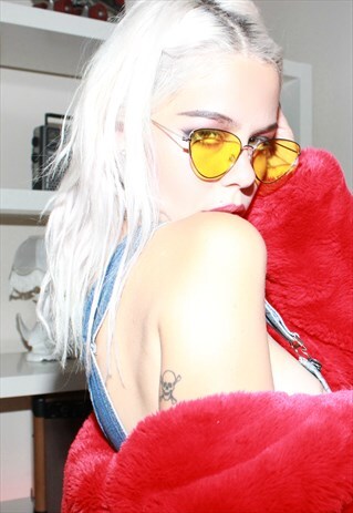 YELLOW LENS 'ARIZONA' AVIATOR SUNGLASSES